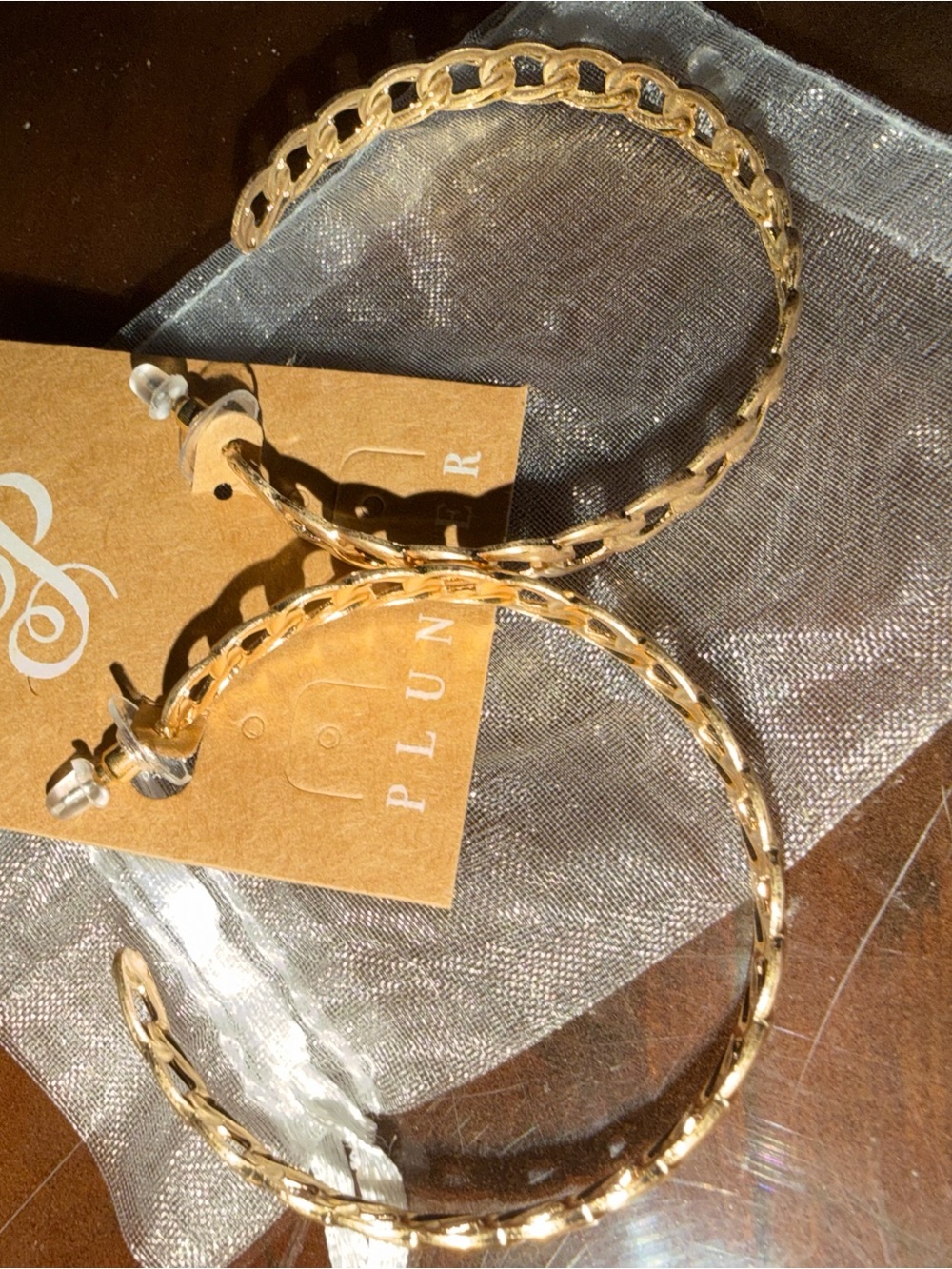 Plunder Gold Chain-Link Hoop Earrings - Picture 5 of 5